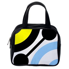 Circle Line Chevron Wave Black Blue Yellow Gray White Classic Handbags (one Side) by Mariart