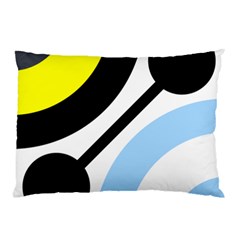 Circle Line Chevron Wave Black Blue Yellow Gray White Pillow Case by Mariart