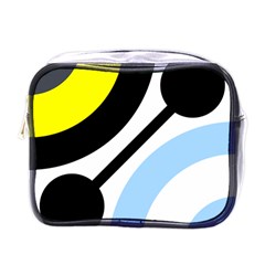 Circle Line Chevron Wave Black Blue Yellow Gray White Mini Toiletries Bags by Mariart