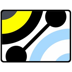 Circle Line Chevron Wave Black Blue Yellow Gray White Fleece Blanket (large)  by Mariart