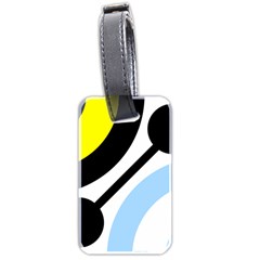 Circle Line Chevron Wave Black Blue Yellow Gray White Luggage Tags (two Sides) by Mariart