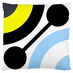 Circle Line Chevron Wave Black Blue Yellow Gray White Large Cushion Case (two Sides) by Mariart