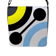 Circle Line Chevron Wave Black Blue Yellow Gray White Flap Messenger Bag (l)  by Mariart