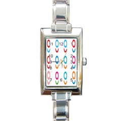 Circle Polka Bubbles Red Blue Green Blur Pink Orange Rectangle Italian Charm Watch