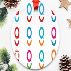 Circle Polka Bubbles Red Blue Green Blur Pink Orange Ornament (oval) by Mariart