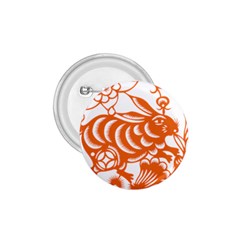 Chinese Zodiac Horoscope Rabbit Star Orange 1.75  Buttons