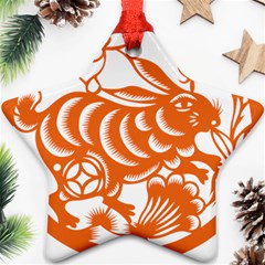 Chinese Zodiac Horoscope Rabbit Star Orange Ornament (Star)