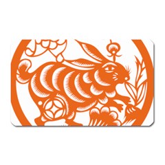 Chinese Zodiac Horoscope Rabbit Star Orange Magnet (rectangular) by Mariart