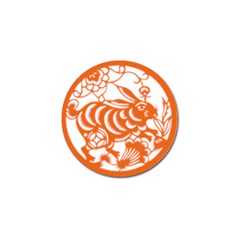 Chinese Zodiac Horoscope Rabbit Star Orange Golf Ball Marker (4 pack)