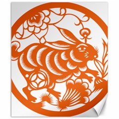 Chinese Zodiac Horoscope Rabbit Star Orange Canvas 8  X 10  by Mariart