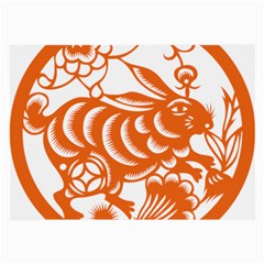 Chinese Zodiac Horoscope Rabbit Star Orange Large Glasses Cloth (2-side) by Mariart