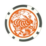 Chinese Zodiac Horoscope Rabbit Star Orange Poker Chip Card Guard (10 pack) Front