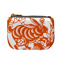 Chinese Zodiac Horoscope Rabbit Star Orange Mini Coin Purses by Mariart