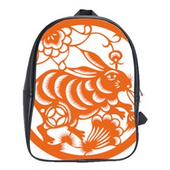 Chinese Zodiac Horoscope Rabbit Star Orange School Bags(large)  by Mariart