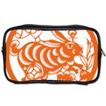 Chinese Zodiac Horoscope Rabbit Star Orange Toiletries Bags 2-Side Front