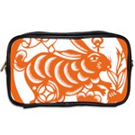 Chinese Zodiac Horoscope Rabbit Star Orange Toiletries Bags 2-Side Back