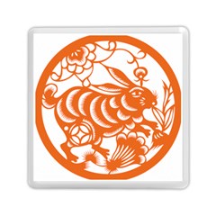 Chinese Zodiac Horoscope Rabbit Star Orange Memory Card Reader (Square) 