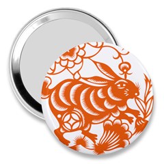 Chinese Zodiac Horoscope Rabbit Star Orange 3  Handbag Mirrors