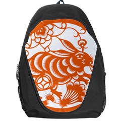 Chinese Zodiac Horoscope Rabbit Star Orange Backpack Bag