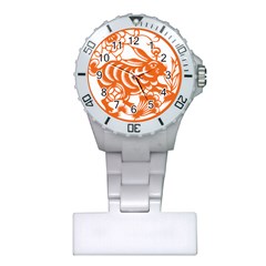 Chinese Zodiac Horoscope Rabbit Star Orange Plastic Nurses Watch