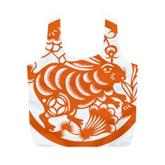 Chinese Zodiac Horoscope Rabbit Star Orange Full Print Recycle Bags (m) 