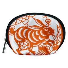 Chinese Zodiac Horoscope Rabbit Star Orange Accessory Pouches (medium)  by Mariart