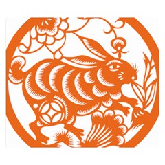 Chinese Zodiac Horoscope Rabbit Star Orange Double Sided Flano Blanket (small)  by Mariart