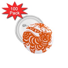 Chinese Zodiac Signs Tiger Star Orangehoroscope 1 75  Buttons (100 Pack)  by Mariart