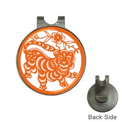 Chinese Zodiac Signs Tiger Star Orangehoroscope Hat Clips With Golf Markers by Mariart