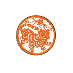 Chinese Zodiac Signs Tiger Star Orangehoroscope Hat Clip Ball Marker (4 Pack) by Mariart