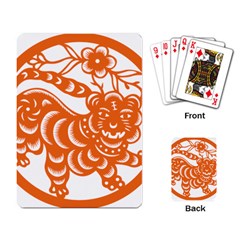 Chinese Zodiac Signs Tiger Star Orangehoroscope Playing Card by Mariart