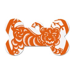 Chinese Zodiac Signs Tiger Star Orangehoroscope Dog Tag Bone (one Side) by Mariart