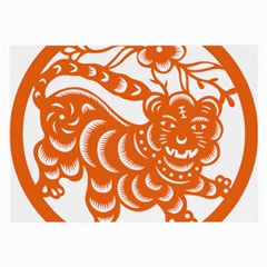 Chinese Zodiac Signs Tiger Star Orangehoroscope Large Glasses Cloth by Mariart