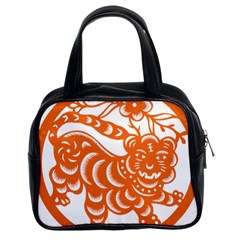 Chinese Zodiac Signs Tiger Star Orangehoroscope Classic Handbags (2 Sides) by Mariart