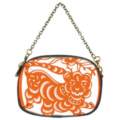 Chinese Zodiac Signs Tiger Star Orangehoroscope Chain Purses (two Sides)  by Mariart