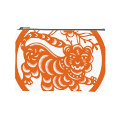 Chinese Zodiac Signs Tiger Star Orangehoroscope Cosmetic Bag (large)  by Mariart