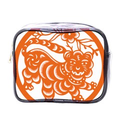 Chinese Zodiac Signs Tiger Star Orangehoroscope Mini Toiletries Bags by Mariart