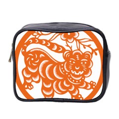 Chinese Zodiac Signs Tiger Star Orangehoroscope Mini Toiletries Bag 2-side by Mariart