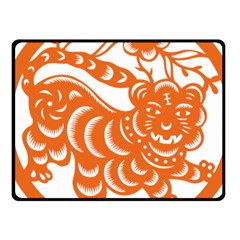 Chinese Zodiac Signs Tiger Star Orangehoroscope Fleece Blanket (small) by Mariart