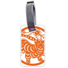 Chinese Zodiac Signs Tiger Star Orangehoroscope Luggage Tags (one Side)  by Mariart