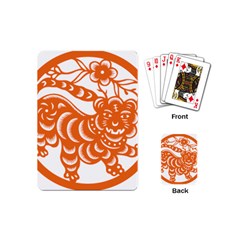 Chinese Zodiac Signs Tiger Star Orangehoroscope Playing Cards (mini)  by Mariart