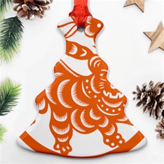 Chinese Zodiac Signs Tiger Star Orangehoroscope Ornament (christmas Tree)  by Mariart