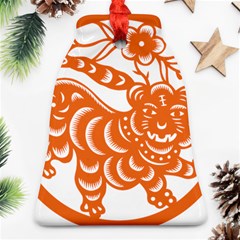 Chinese Zodiac Signs Tiger Star Orangehoroscope Ornament (bell) by Mariart