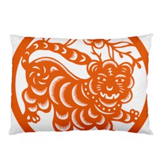 Chinese Zodiac Signs Tiger Star Orangehoroscope Pillow Case (two Sides) by Mariart