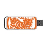 Chinese Zodiac Signs Tiger Star Orangehoroscope Portable USB Flash (Two Sides) Front