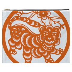 Chinese Zodiac Signs Tiger Star Orangehoroscope Cosmetic Bag (xxxl)  by Mariart