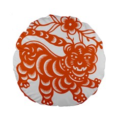 Chinese Zodiac Signs Tiger Star Orangehoroscope Standard 15  Premium Round Cushions by Mariart