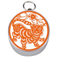 Chinese Zodiac Signs Tiger Star Orangehoroscope Silver Compasses by Mariart