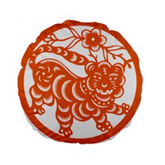 Chinese Zodiac Signs Tiger Star Orangehoroscope Standard 15  Premium Flano Round Cushions by Mariart