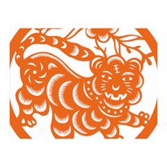 Chinese Zodiac Signs Tiger Star Orangehoroscope Double Sided Flano Blanket (mini)  by Mariart